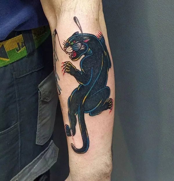 Black Panther Arm Tattoo