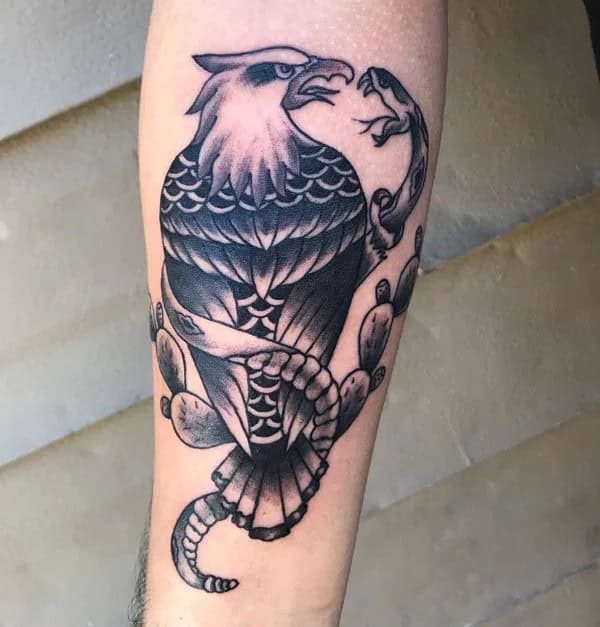 Mexican Eagle Chest Tattoo