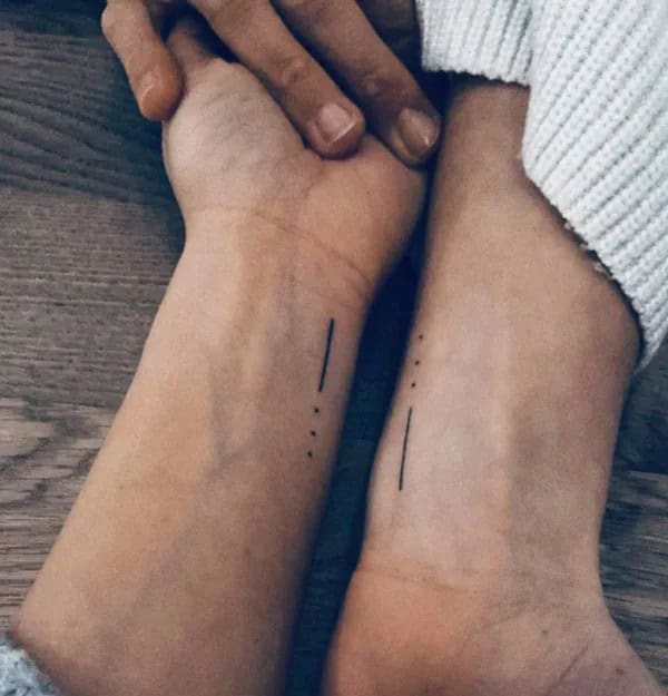 Matching Three Dots Tattoo