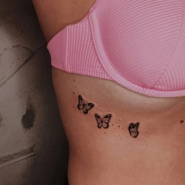 Butterfly Underboob Tattoo