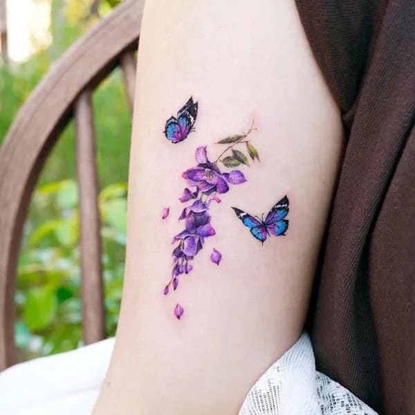 Wisteria Thigh Tattoo