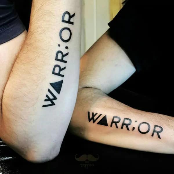 Warrior Semicolon Tattoos