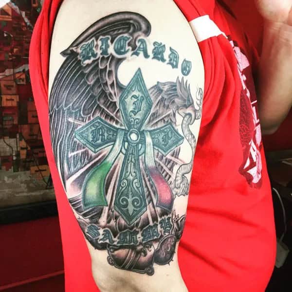 Mexican Eagle Chest Tattoo