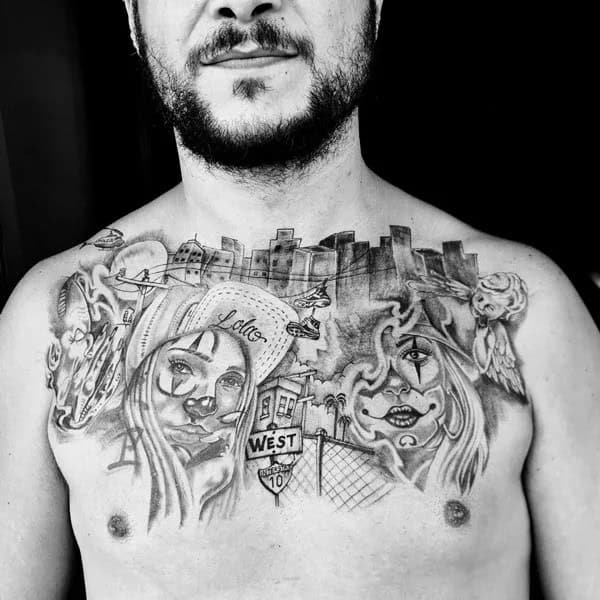 Chicano Chest Tattoo