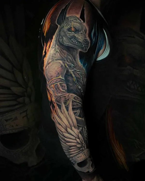 Anubis Sleeve Tattoo