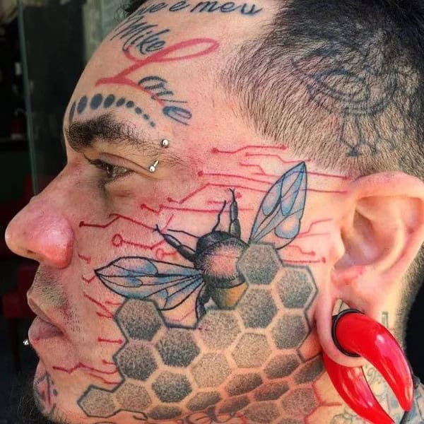 Bee Face Tattoo