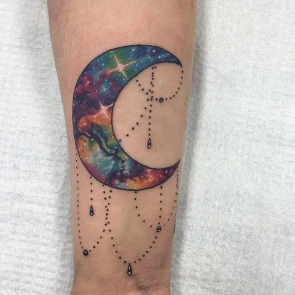 Galaxy Moon Tattoo