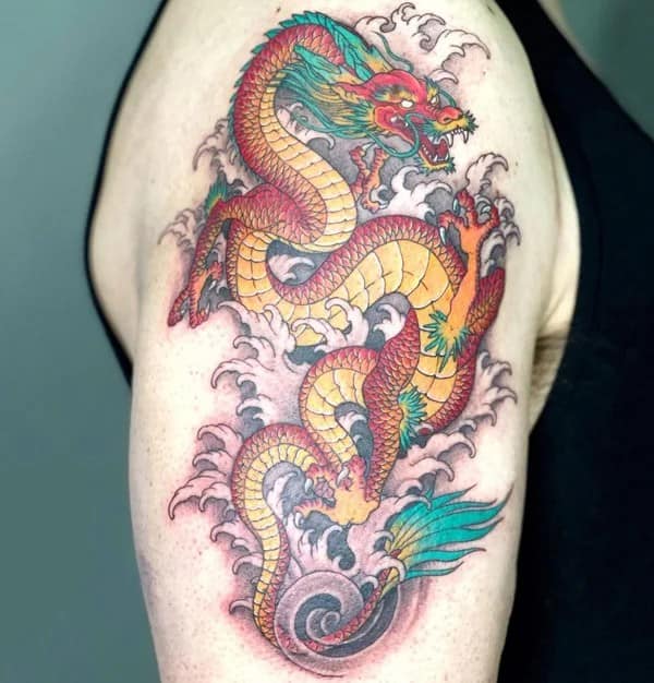 Red Chinese Dragon Tattoo