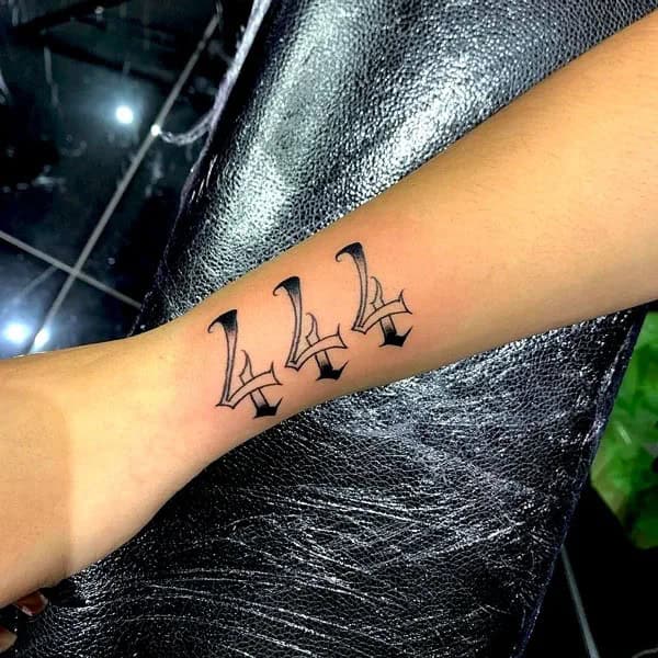 444 Wrist Tattoo