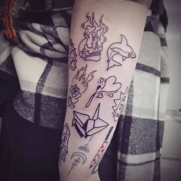 Forearm Patchwork Tattoo