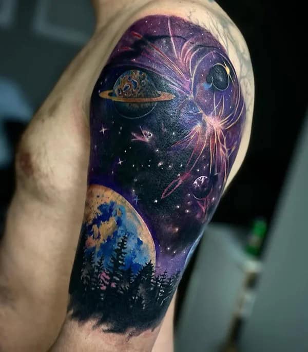 Galaxy Tattoo On The Arm