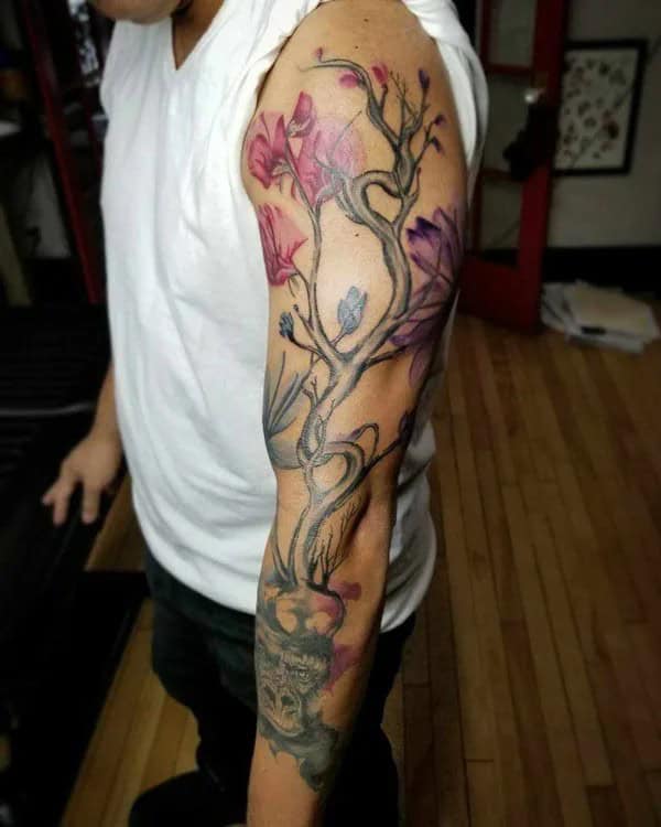 Family Tree Sleeve Tattoo