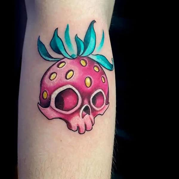 Strawberry Skull Tattoo