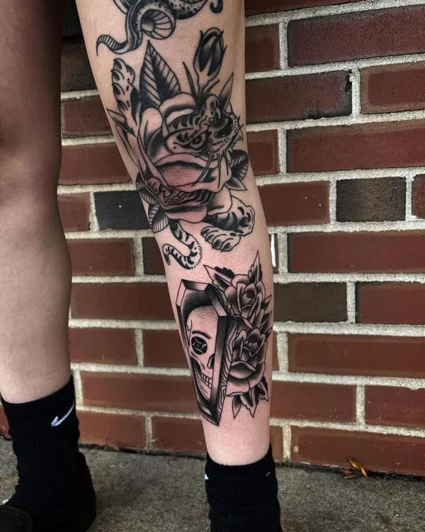 Traditional Leg Sleeve Tattoo