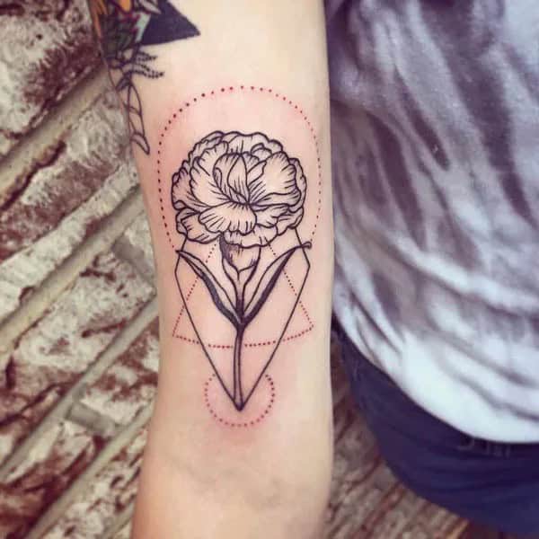 Geometric Marigold Tattoo