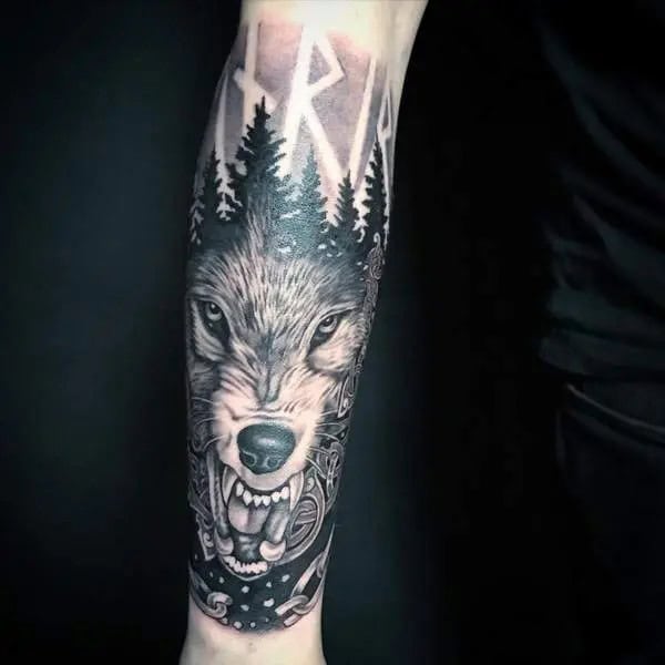 Fenrir Forearm Tattoo