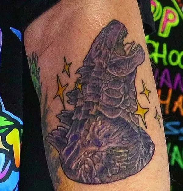 Godzilla vs Ghidorah tattoo