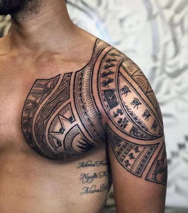 Chest Shoulder Tattoo