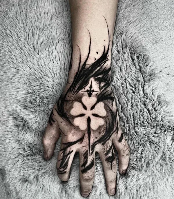 Blackwork Hand Tattoo