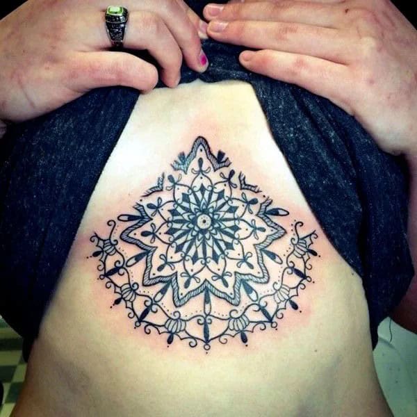 Mandala Under Breast Tattoo