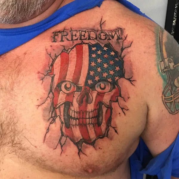 Patriotic Skull Tattoo