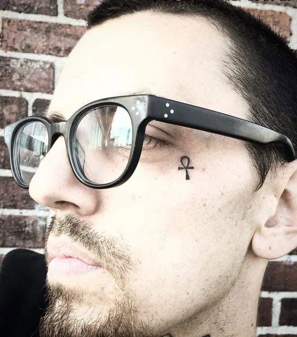 Ankh Face Tattoo