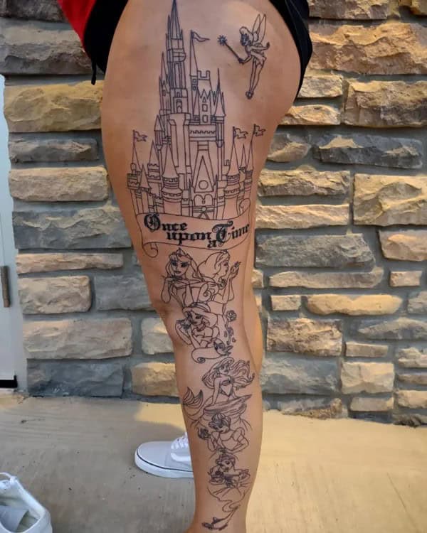 Disney Leg Sleeve Tattoo