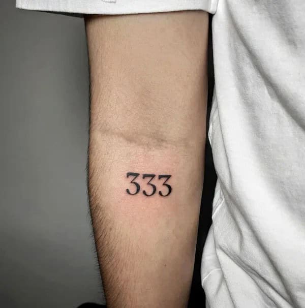 333 Behind The Neck Tattoo