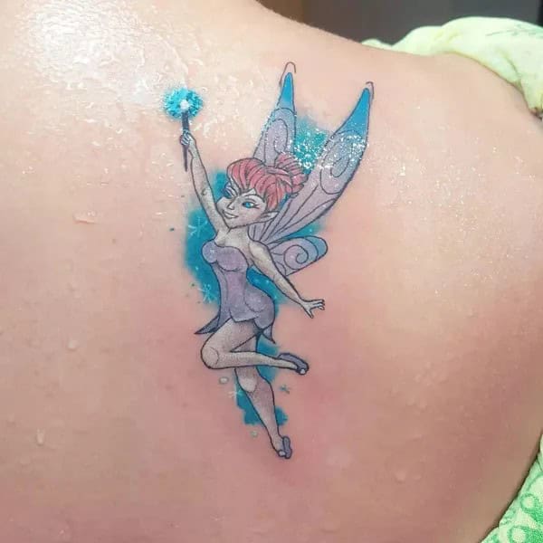 Tinkerbell Shoulder Blade Tattoo