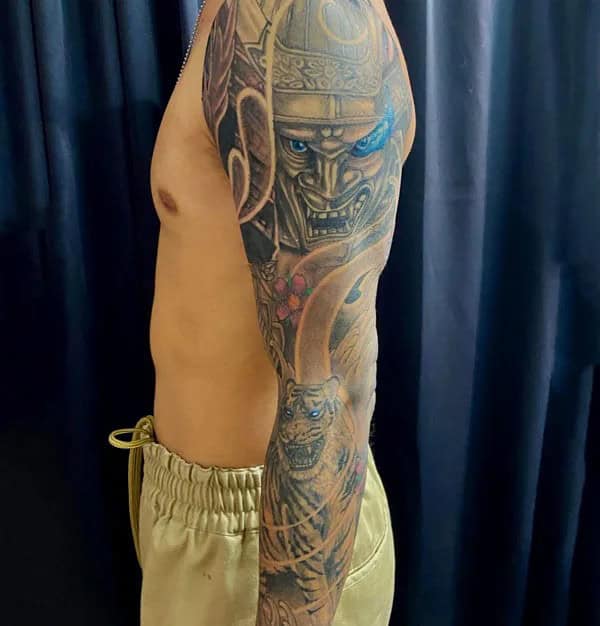 Japanese Samurai Sleeve Tattoo