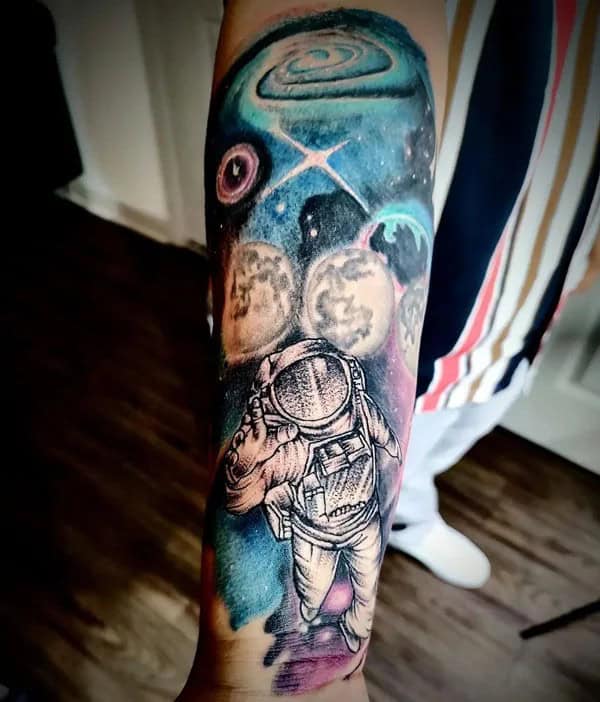 Astronaut Galaxy Tattoo