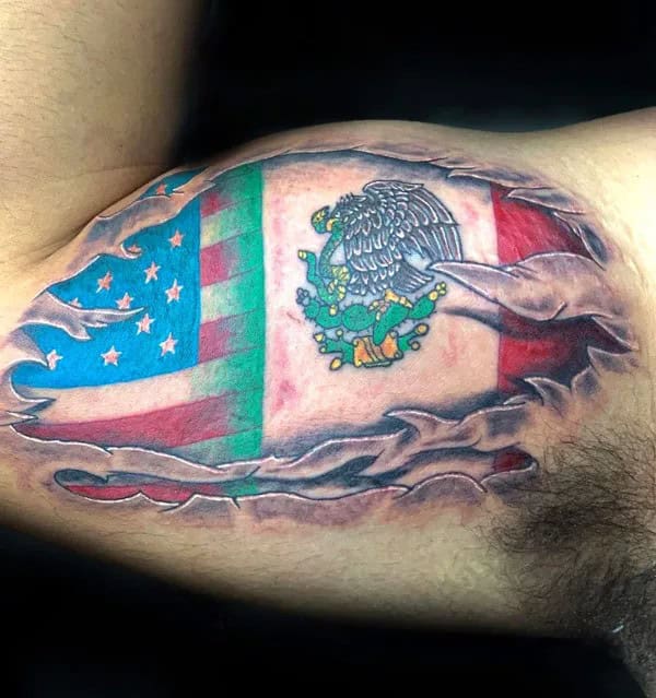 American Mexican Flag Tattoo