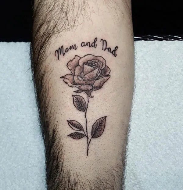 Mom and Dad Flower Tattoo