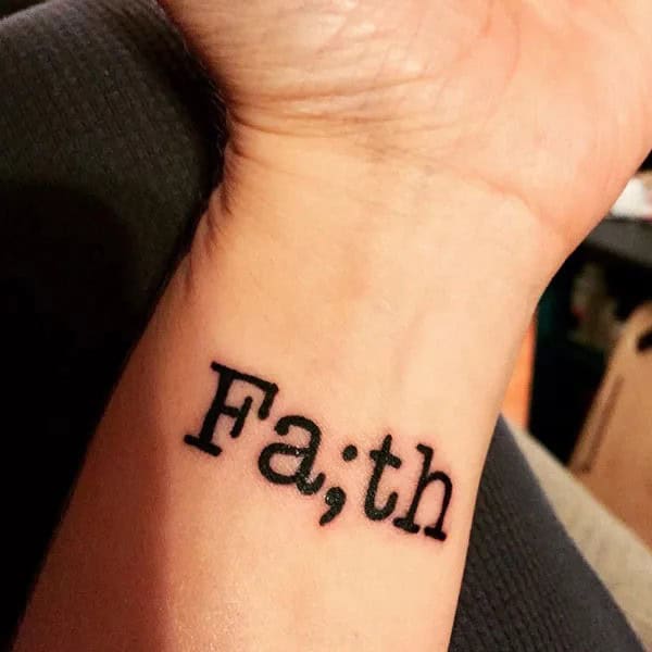 Faith Semicolon Tattoo