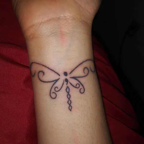 Semicolon Dragonfly Tattoo