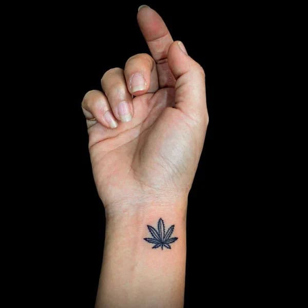 Weed Tattoo on Wrist