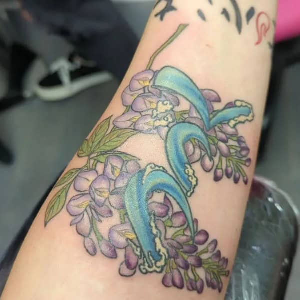 Wisteria Thigh Tattoo