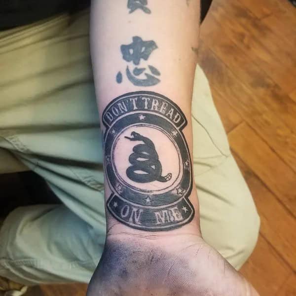 “Don’t Tread On Me” Back Tattoo