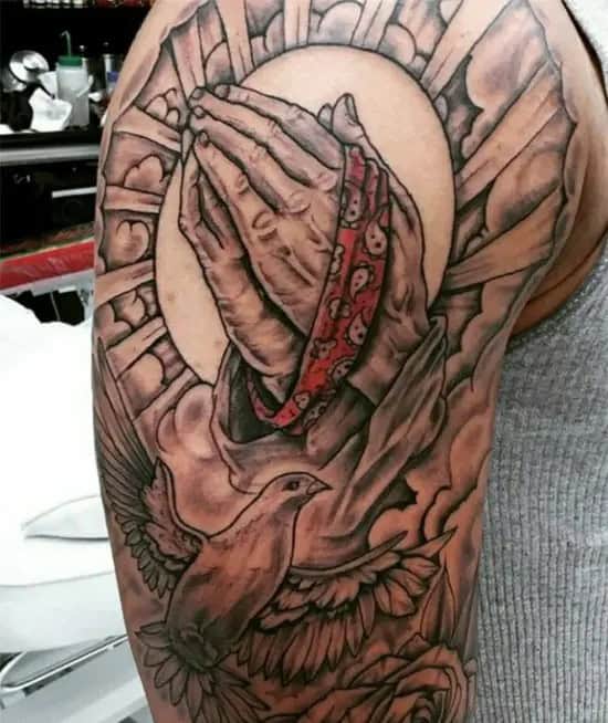 Bloods Gang Shoulder Tattoo