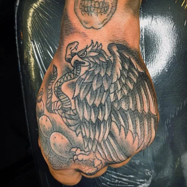 Mexican Eagle Chest Tattoo