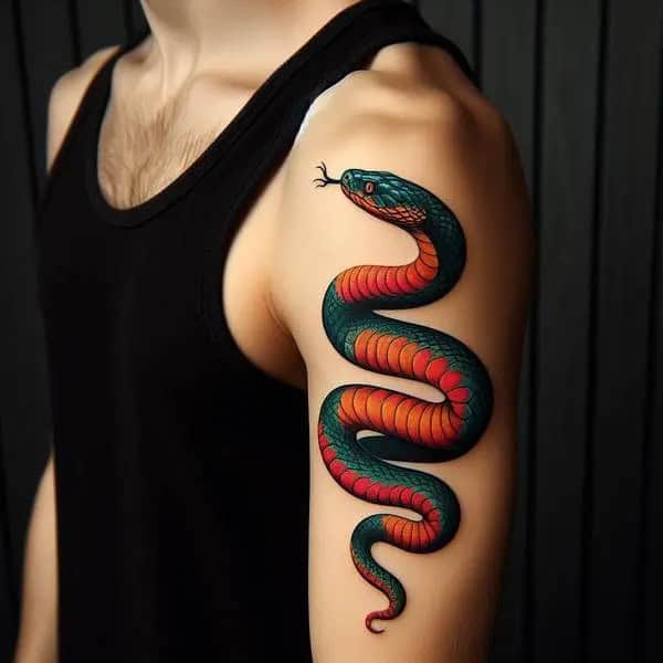 Realistic Snake Tattoo