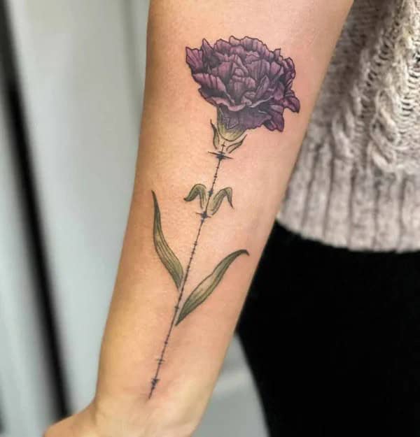 Purple Carnation Tattoo