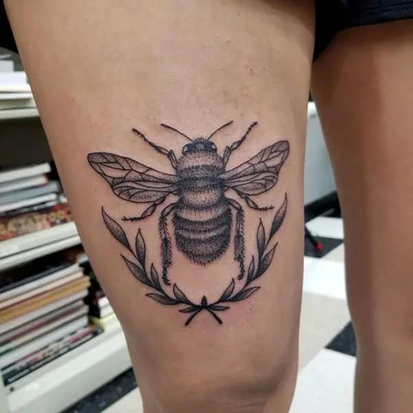 Black and White Bee tattoo