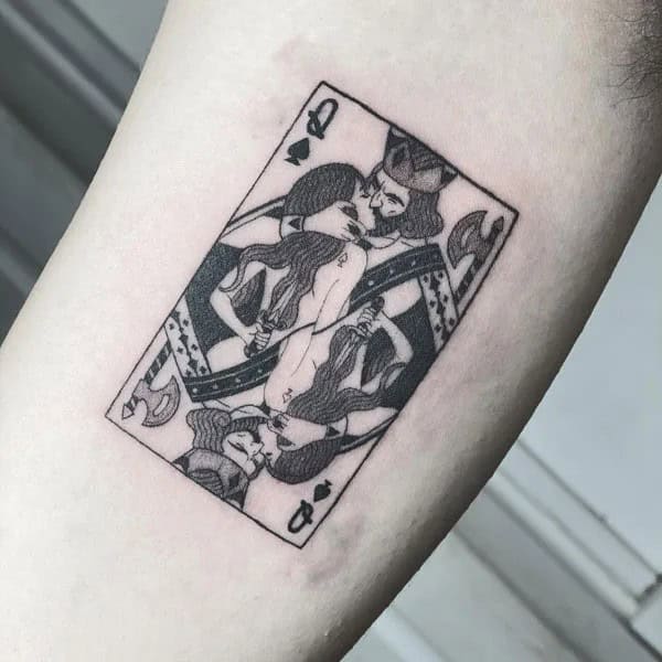 Neo Traditional Queen of Spades Tattoo