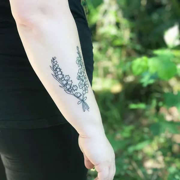 May Birth Flower Forearm Tattoo