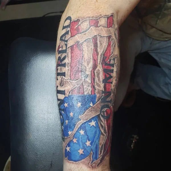 “Don’t Tread On Me” Back Tattoo