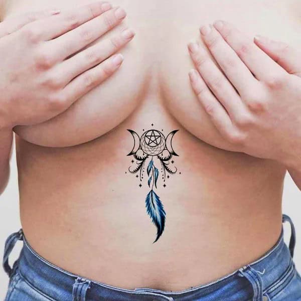 Dream Catcher Tattoo Under Breast