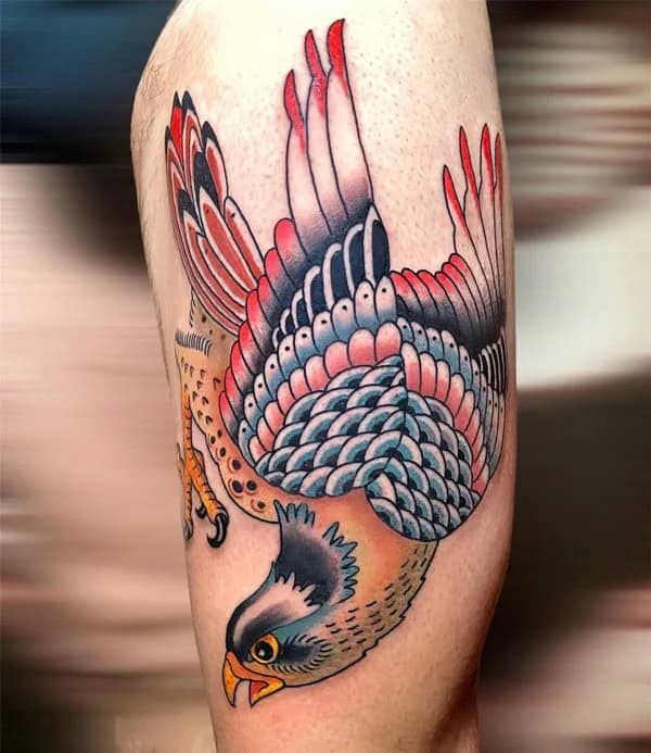 Traditional Hawk Tattoo