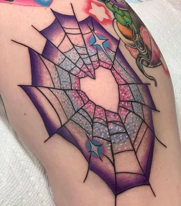 Spider Web Heart Tattoo