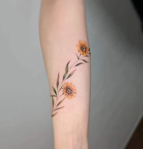 Vine Tattoo with Flowers